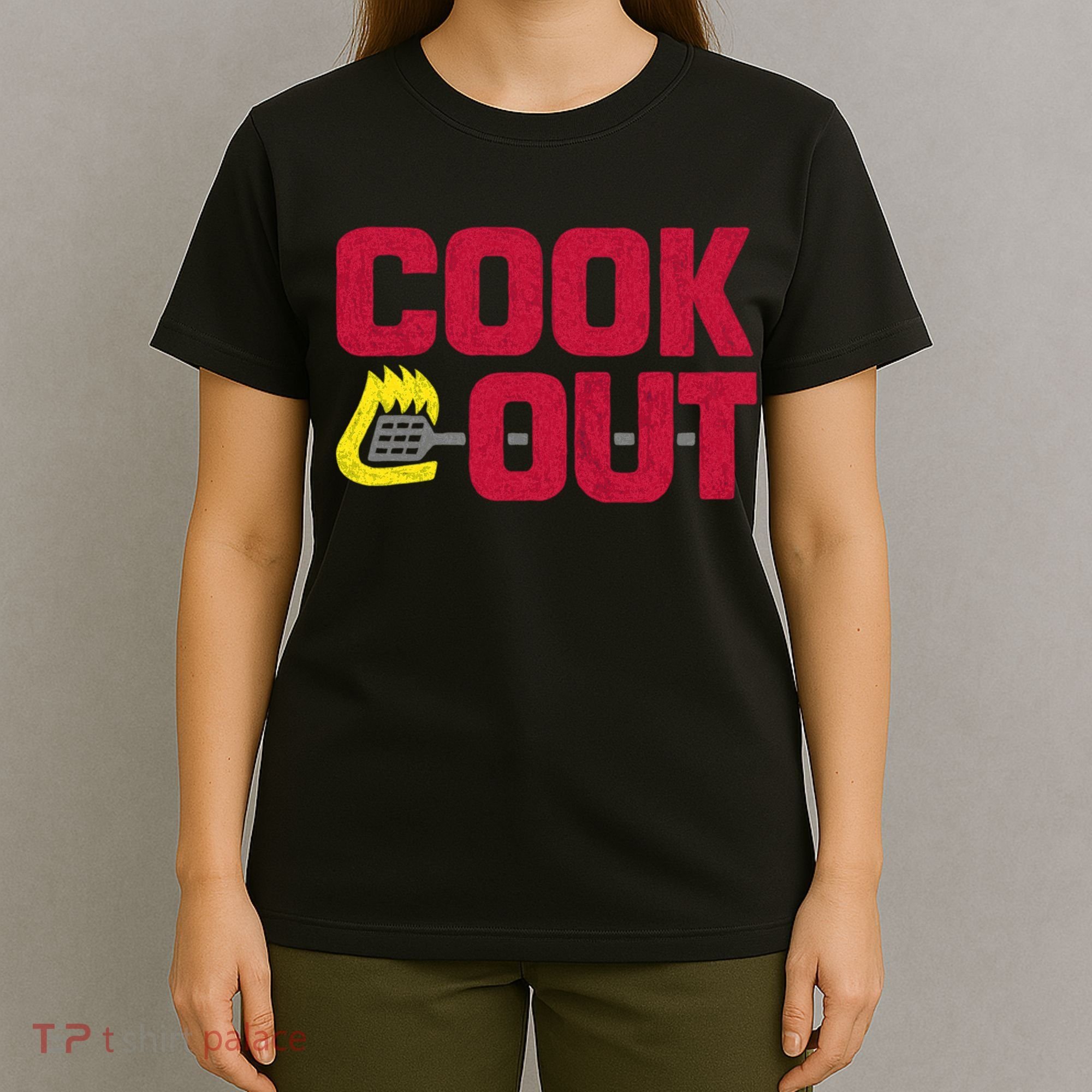 Cookout Vintage Chalk Texture Red Gray T-Shirt