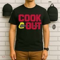 Cookout Vintage Chalk Texture Red Gray T-Shirt thumb 6