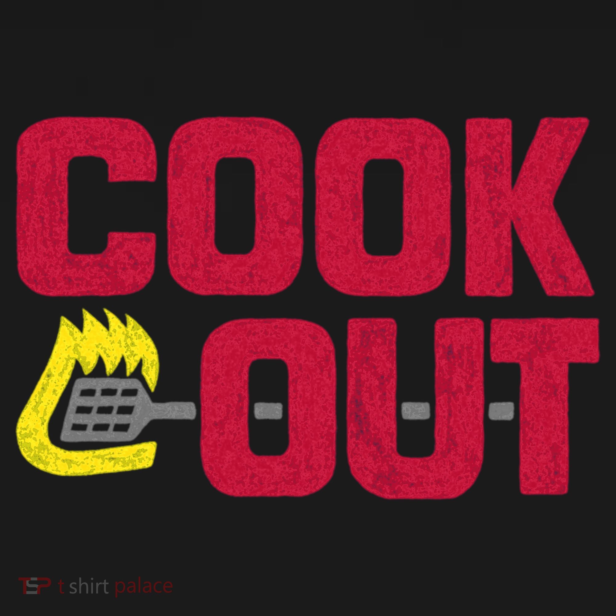Cookout Vintage Chalk Texture Red Gray T-Shirt