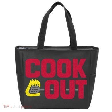 Cookout Vintage Chalk Texture Red Gray Tote Bag