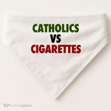 Catholics Vs Cigarettes USA-Made Doggie Bandana
