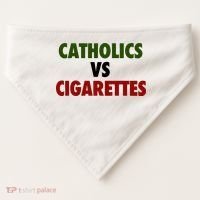 Catholics Vs Cigarettes USA-Made Doggie Bandana thumb 0
