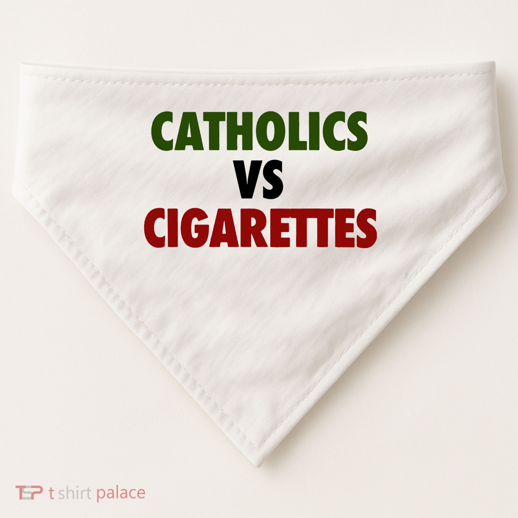 Catholics Vs Cigarettes USA-Made Doggie Bandana