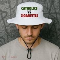 Catholics Vs Cigarettes Bucket Hat thumb 2