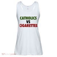 Catholics Vs Cigarettes Ladies Essential Flowy Tank thumb 0