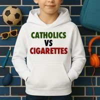 Catholics Vs Cigarettes Kids Hoodie thumb 2
