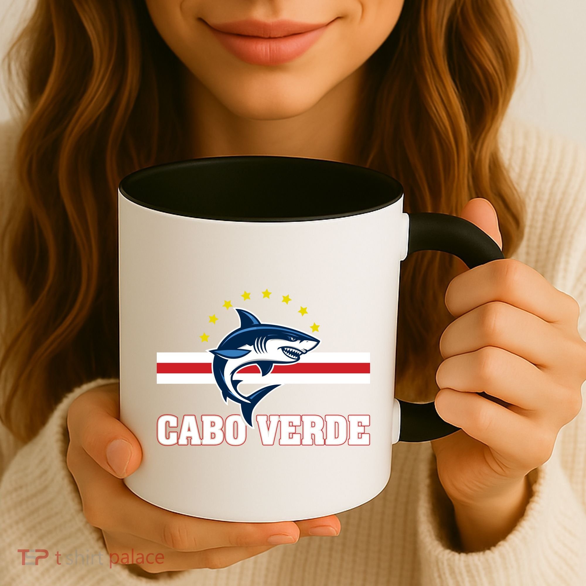 Cabo Verde Day Shark Country Flag Proud Fan Coffee Mug