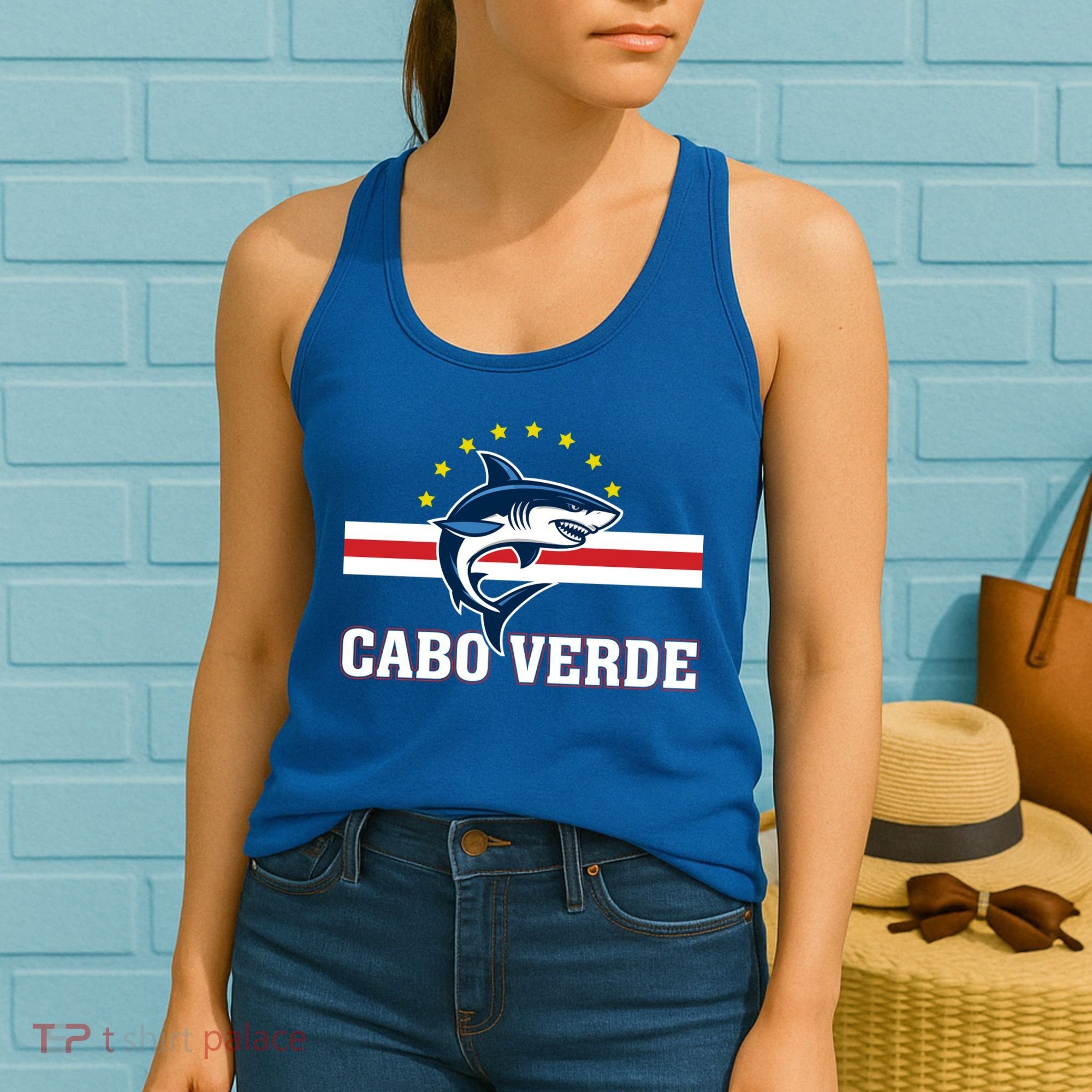 Cabo Verde Day Shark Country Flag Proud Fan Women's Tank Top