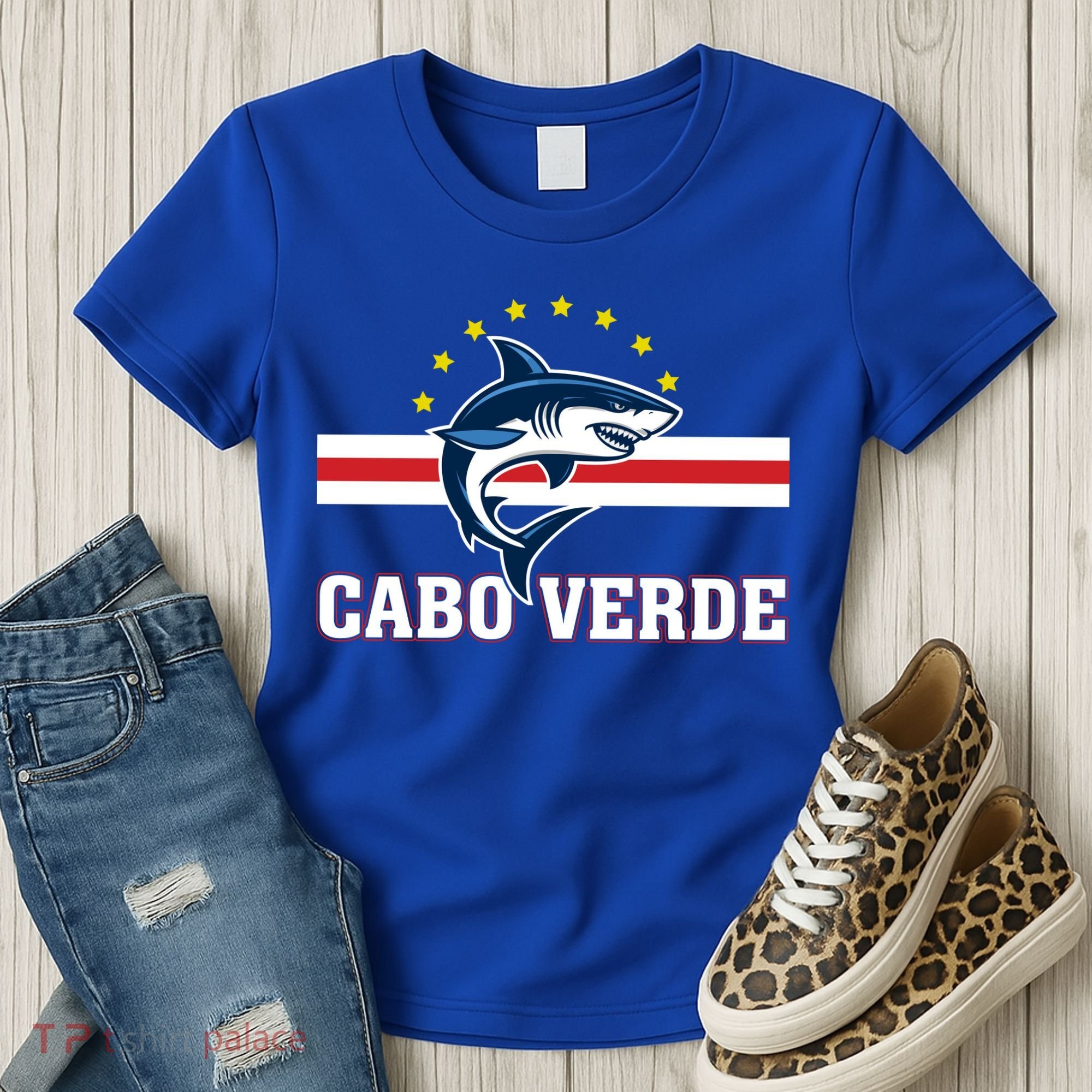Cabo Verde Day Shark Country Flag Proud Fan Women's T-Shirt