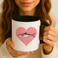 Cobia Valentines Day Fish Love Fingerprint Gift Coffee Mug thumb 3