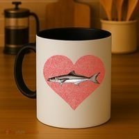 Cobia Valentines Day Fish Love Fingerprint Gift Coffee Mug thumb 4