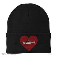Cobia Valentines Day Fish Love Fingerprint Gift Beanie thumb 0