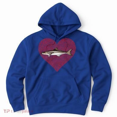 Cobia Valentines Day Fish Love Fingerprint Gift Hoodie
