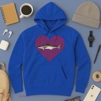 Cobia Valentines Day Fish Love Fingerprint Gift Hoodie thumb 3