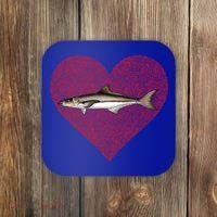 Cobia Valentines Day Fish Love Fingerprint Gift Coaster thumb 0