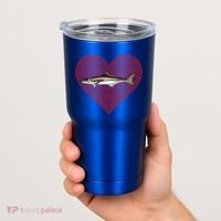 Cobia Valentines Day Fish Love Fingerprint Gift Tumbler thumb 2