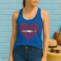Cobia Valentines Day Fish Love Fingerprint Gift Women's Tank Top thumb 2