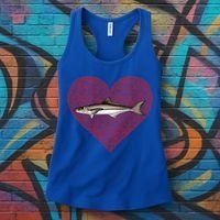 Cobia Valentines Day Fish Love Fingerprint Gift Women's Tank Top thumb 3