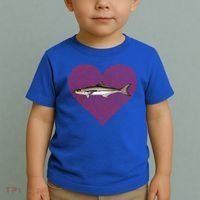 Cobia Valentines Day Fish Love Fingerprint Gift Toddler T-Shirt thumb 2