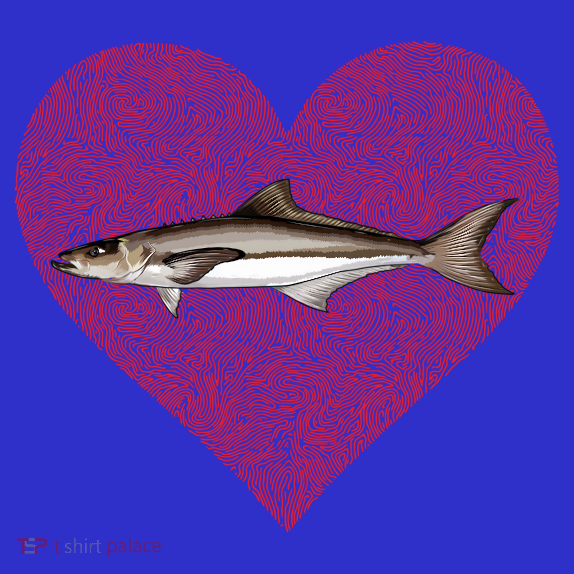 Cobia Valentines Day Fish Love Fingerprint Gift Women's Long Sleeve Shirt