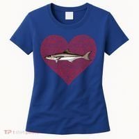 Cobia Valentines Day Fish Love Fingerprint Gift Women's T-Shirt thumb 0
