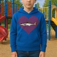 Cobia Valentines Day Fish Love Fingerprint Gift Kids Hoodie thumb 2