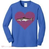 Cobia Valentines Day Fish Love Fingerprint Gift Kids Long Sleeve Shirt thumb 0