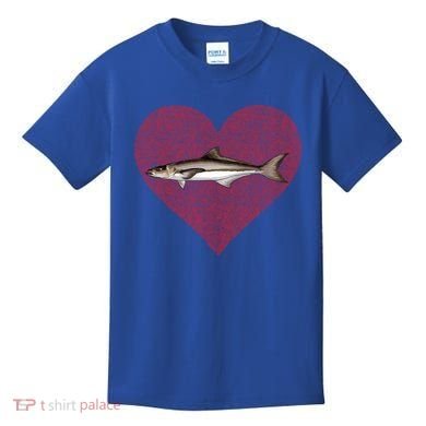 Cobia Valentines Day Fish Love Fingerprint Gift Kids T-Shirt