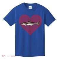 Cobia Valentines Day Fish Love Fingerprint Gift Kids T-Shirt thumb 0