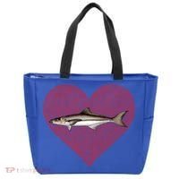 Cobia Valentines Day Fish Love Fingerprint Gift Tote Bag thumb 0