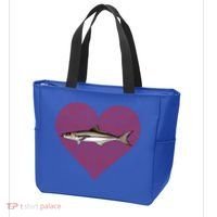Cobia Valentines Day Fish Love Fingerprint Gift Tote Bag thumb 3