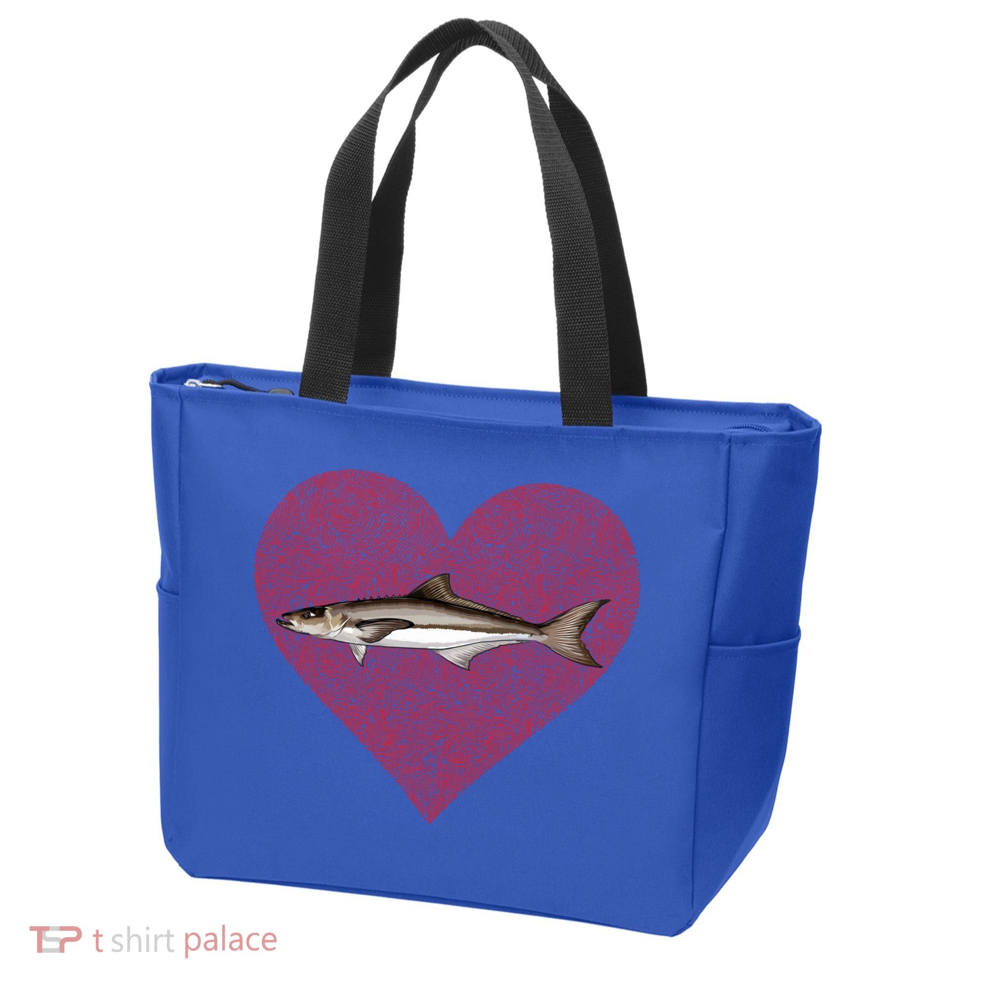 Cobia Valentines Day Fish Love Fingerprint Gift Tote Bag
