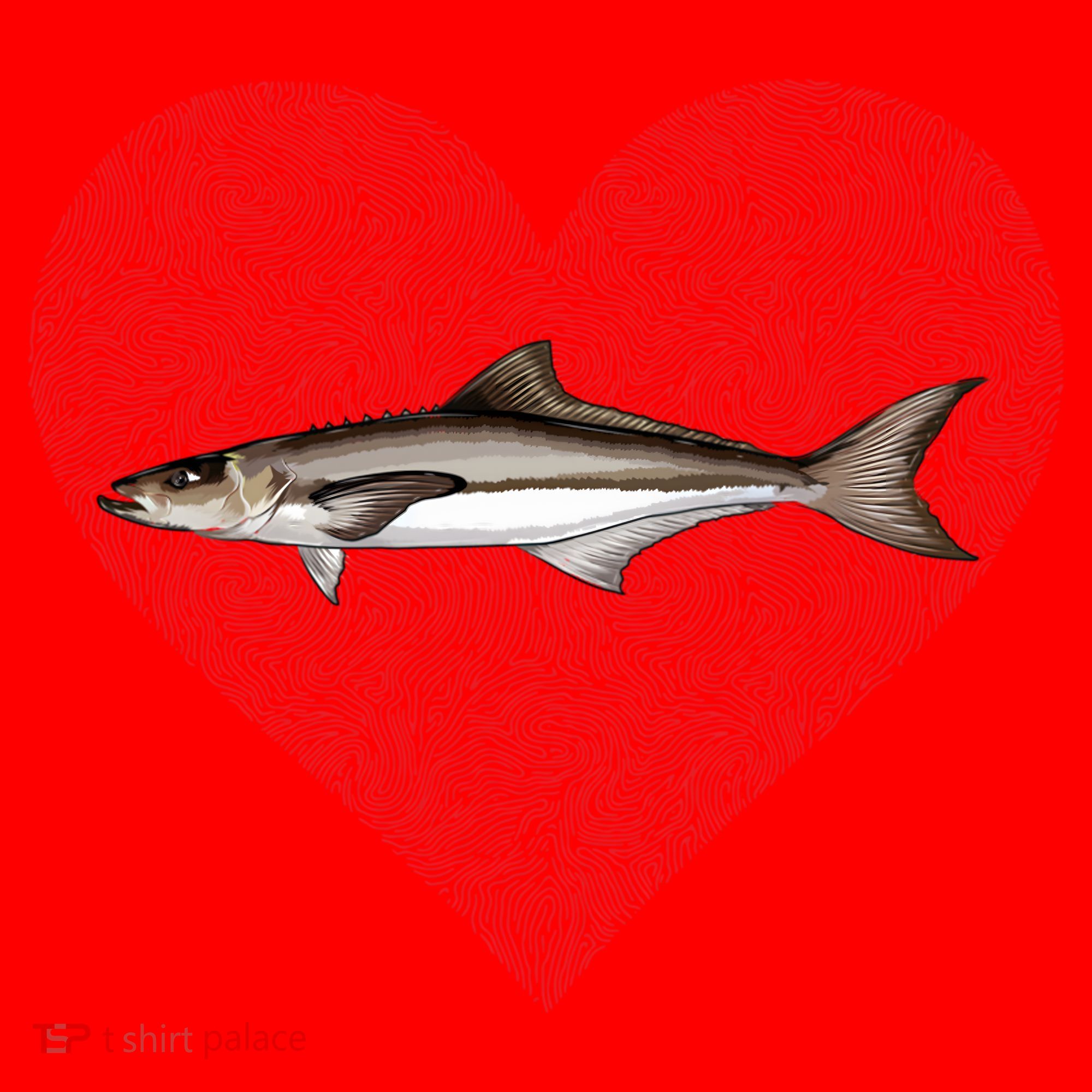 Cobia Valentines Day Fish Love Fingerprint Gift Santa Hat