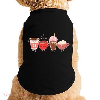 Cute Valentine Day Coffee Lover Doggie Tank