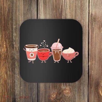 Cute Valentine Day Coffee Lover Coaster