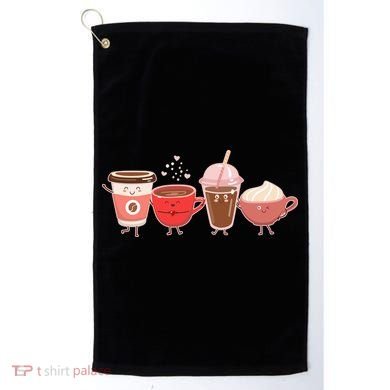 Cute Valentine Day Coffee Lover Golf Towel