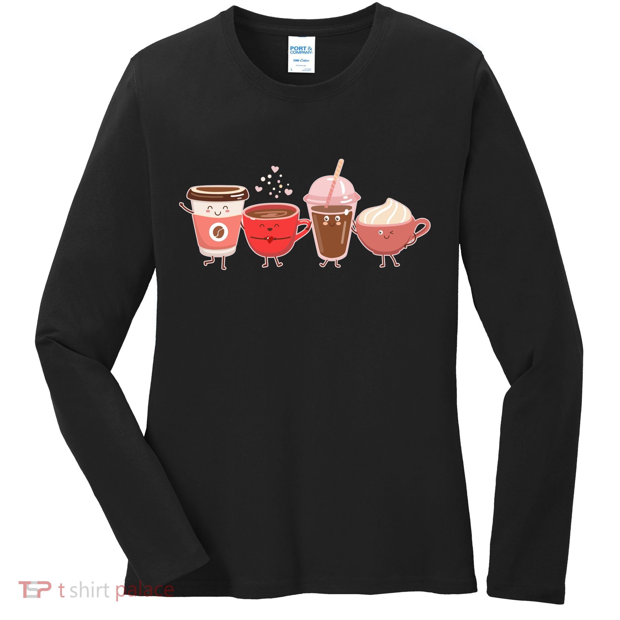 Cute Valentine Day Coffee Lover Women's Long Sleeve Shirt