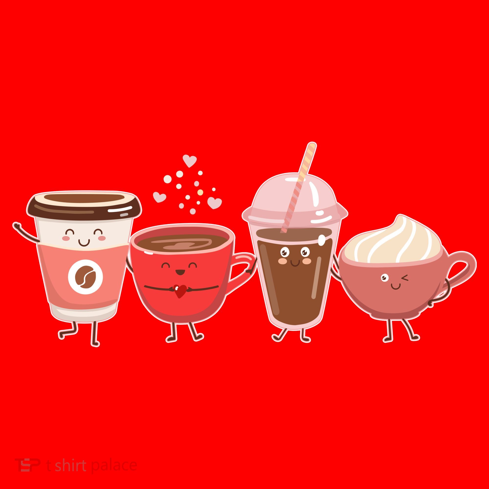Cute Valentine Day Coffee Lover Santa Hat