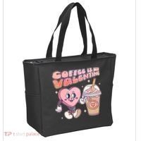 Cute Valentines Day Coffee Is My Valentine Tote Bag thumb 2