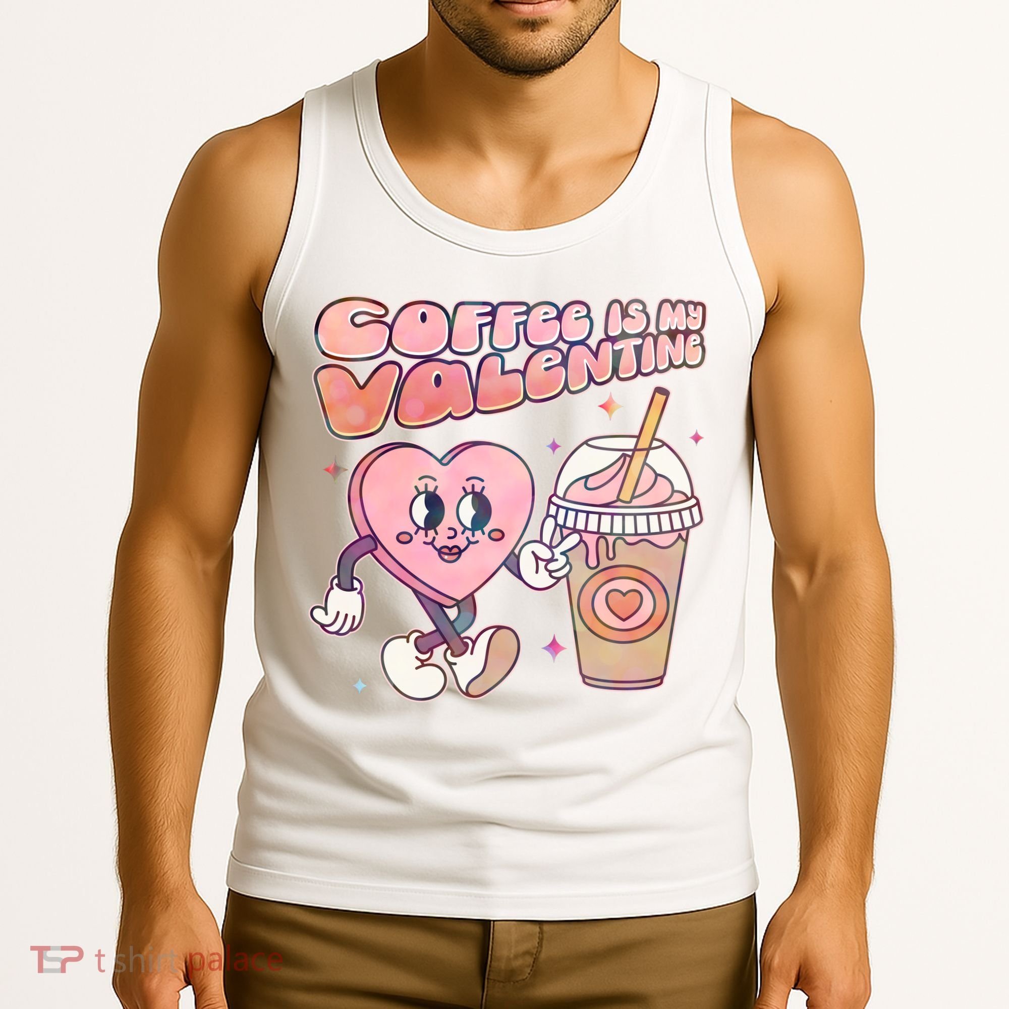 Cute Valentines Day Coffee Is My Valentine Tank Top