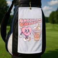 Cute Valentines Day Coffee Is My Valentine Golf Towel thumb 2