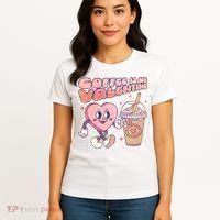 Cute Valentines Day Coffee Is My Valentine Women's T-Shirt thumb 4