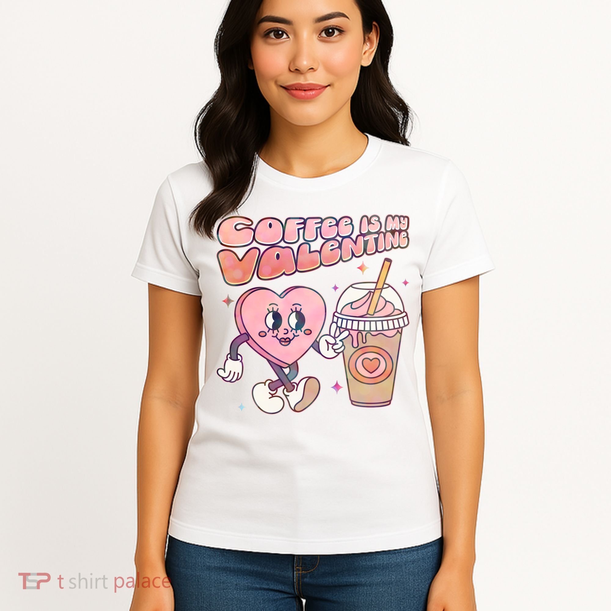 Cute Valentines Day Coffee Is My Valentine Women's T-Shirt