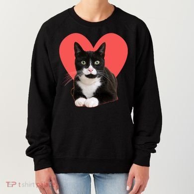 Cute Valentines Day Tuxedo Cat Lover Women's Sweatshirt