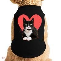 Cute Valentines Day Tuxedo Cat Lover Doggie Tank thumb 0