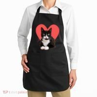 Cute Valentines Day Tuxedo Cat Lover Apron thumb 2