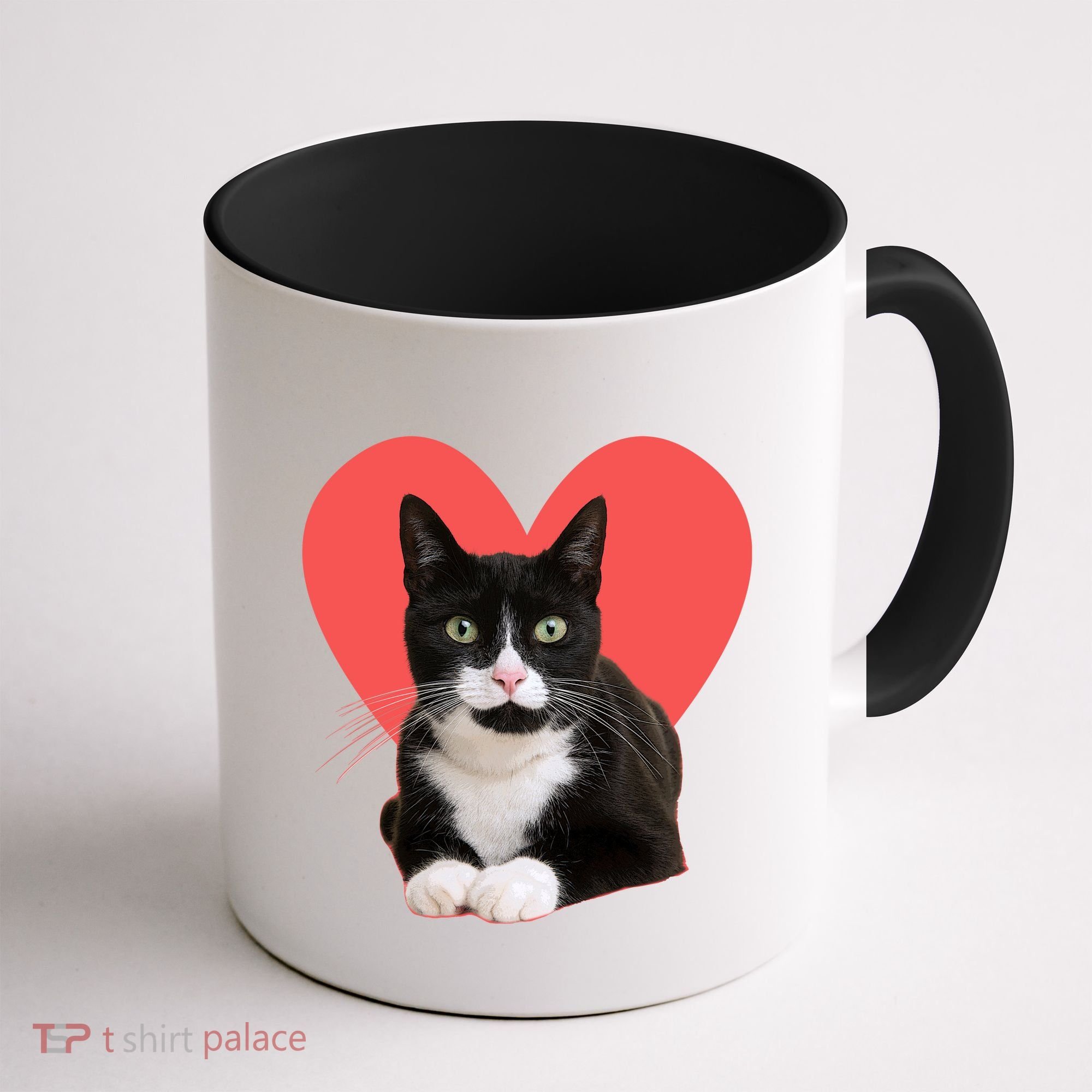 Cute Valentines Day Tuxedo Cat Lover Coffee Mug