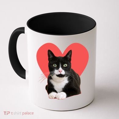 Cute Valentines Day Tuxedo Cat Lover Coffee Mug