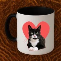 Cute Valentines Day Tuxedo Cat Lover Coffee Mug thumb 2