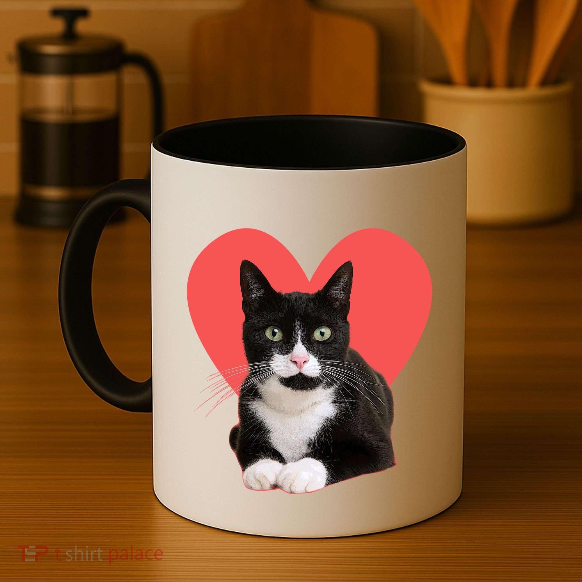 Cute Valentines Day Tuxedo Cat Lover Coffee Mug